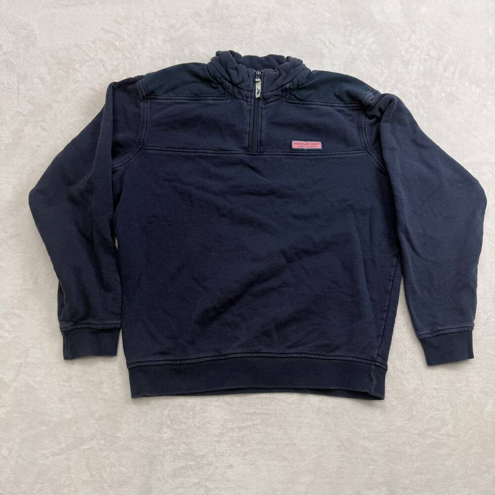 Vineyard Vines Men's Navy Blue Sweater Size S Shep Shirt Quarter Zip Pullover